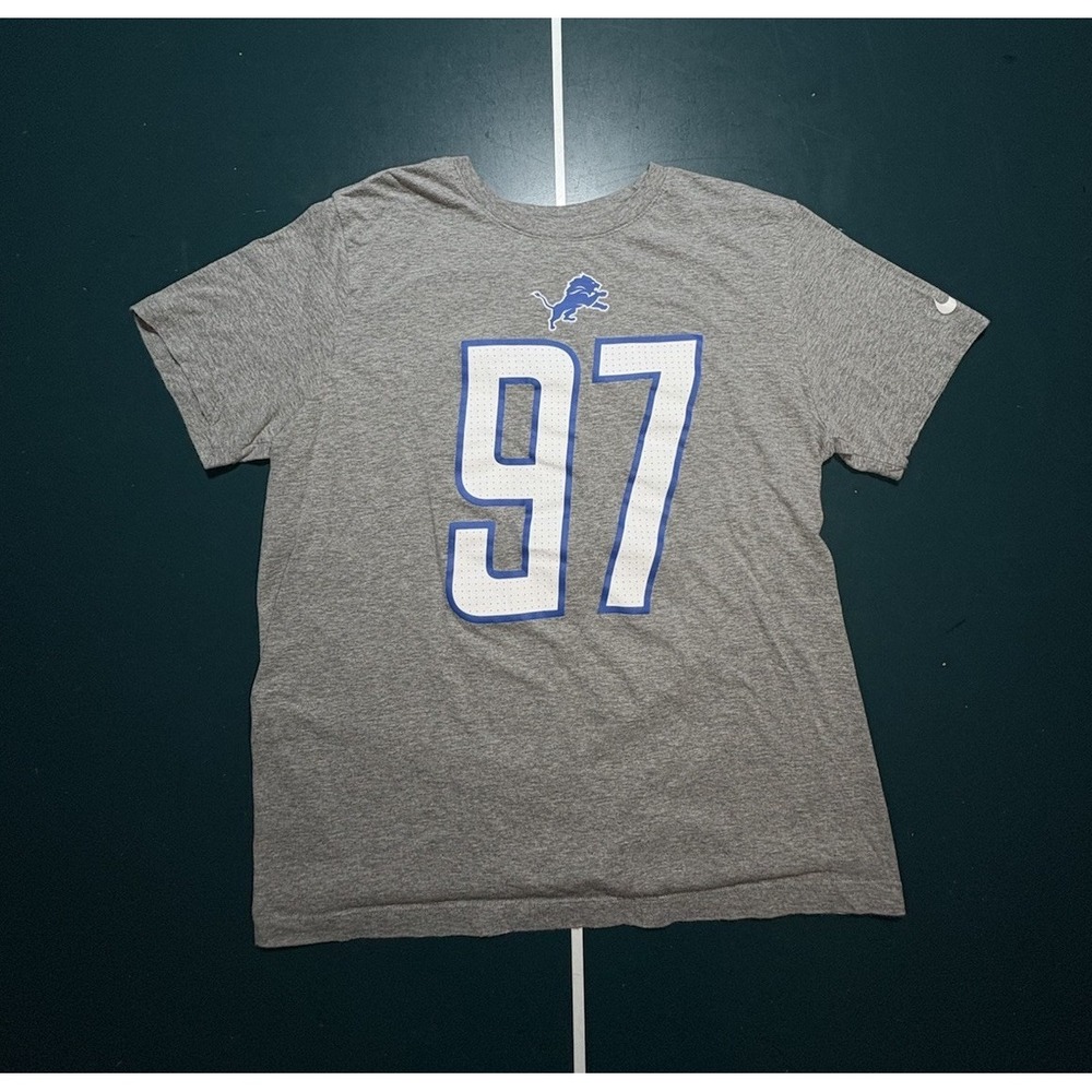 Nike Aidan Hutchinson Detroit Lions Jersey T Shirt Mens Large Gray Football Flaw